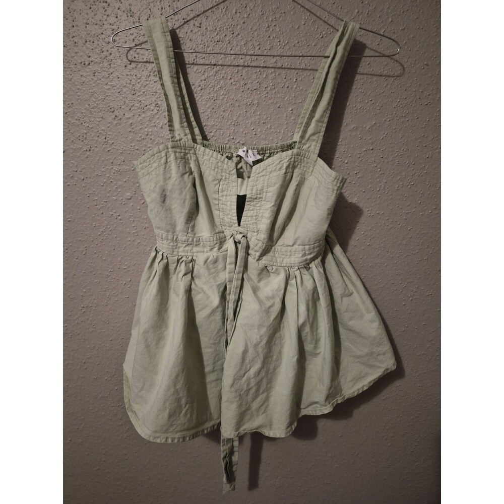 Mable S Halter Top Smicked Top Green Tie Front Indie Coquette Festival Fairy